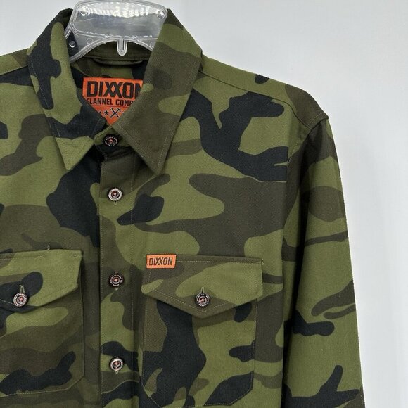 DIXXON FLANNEL COMPANY SARGE shirt camo camouflage long sleeve cotton green M - Picture 3 of 9